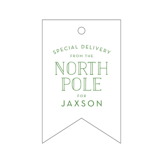 Special Delivery From The North Pole Letterpress/Foil Holiday Tags