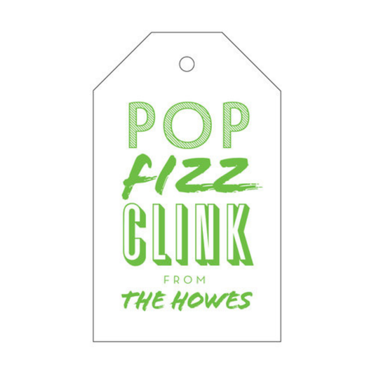 Pop Fizz Clink Letterpress/Foil Holiday Tags