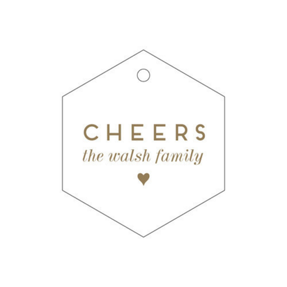 Cheers Octagon Letterpress/Foil Holiday Tags