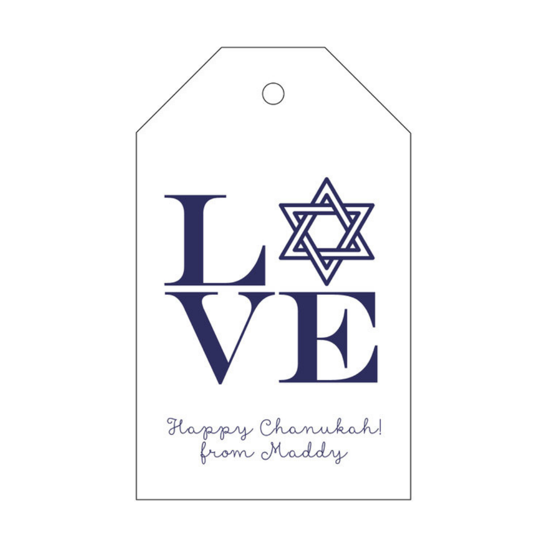 Happy Chanukah Love Letterpress/Foil Holiday Tags