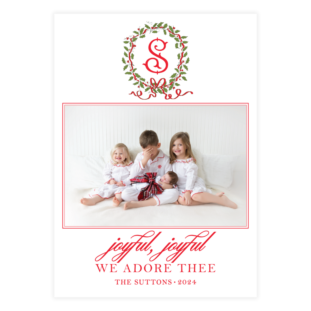 Holly & Berry Crest Holiday Card