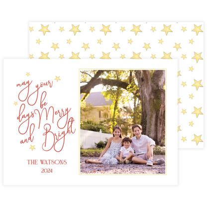 May Your Days Be Merry & Bright Stars Holiday Card