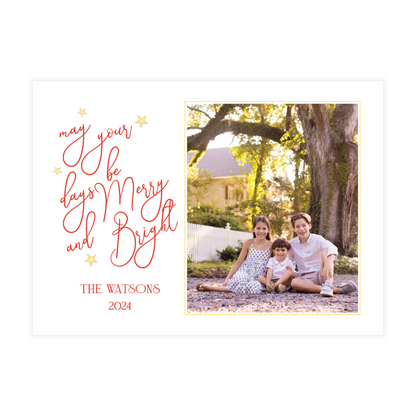 May Your Days Be Merry & Bright Stars Holiday Card