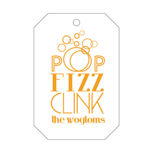 Pop Fizz Clink Letterpress/Foil Holiday Tags