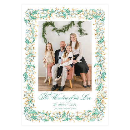 Gilded Floral Garland Holiday Card