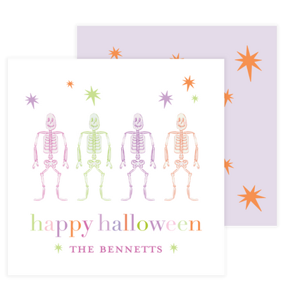 Colorful Skeletons Halloween Enclosure Card