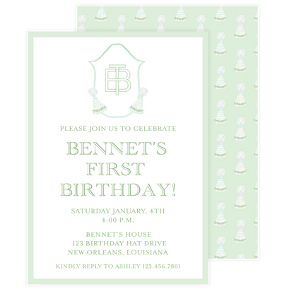 Vintage Party Hats Birthday Invitation