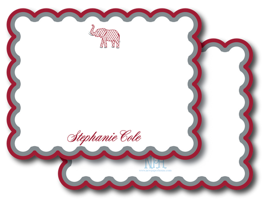 Univ Of Alabama Collegiate Scallop Border Stationery Set