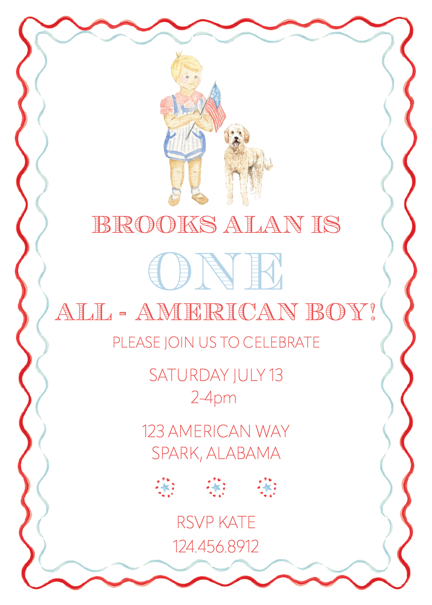 All-American Boy Invitation