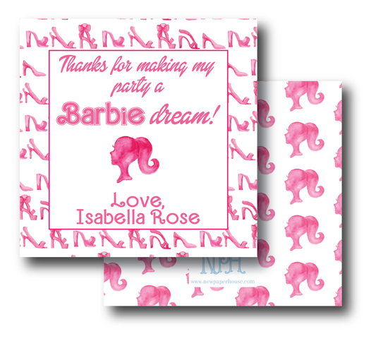 Barbie Dream Thank You/Favor Enclosure Card