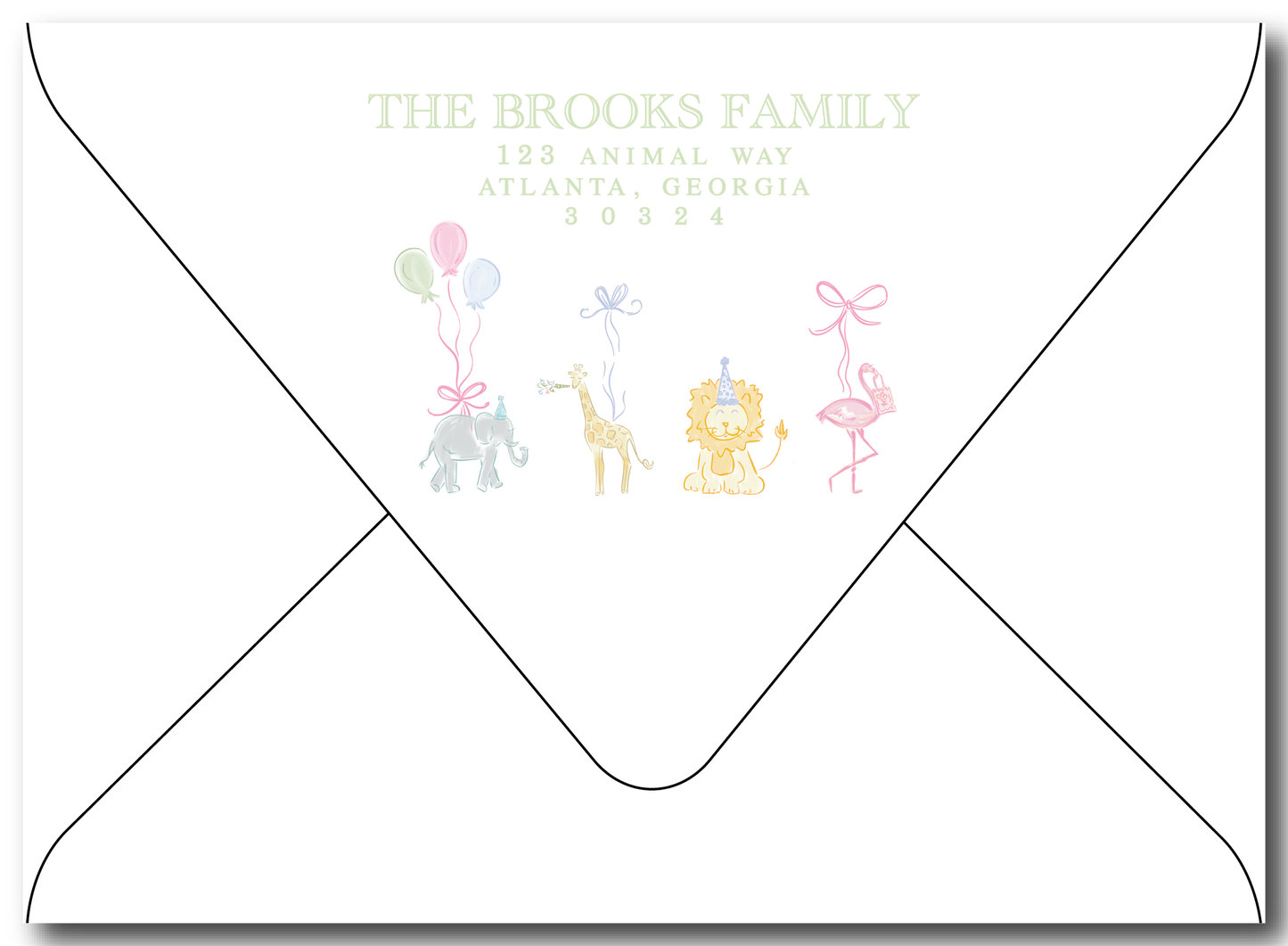 Pastel Party Animal Birthday Invitation