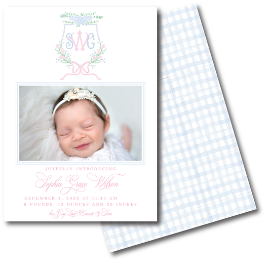 Morgan Floral Birth Announcement