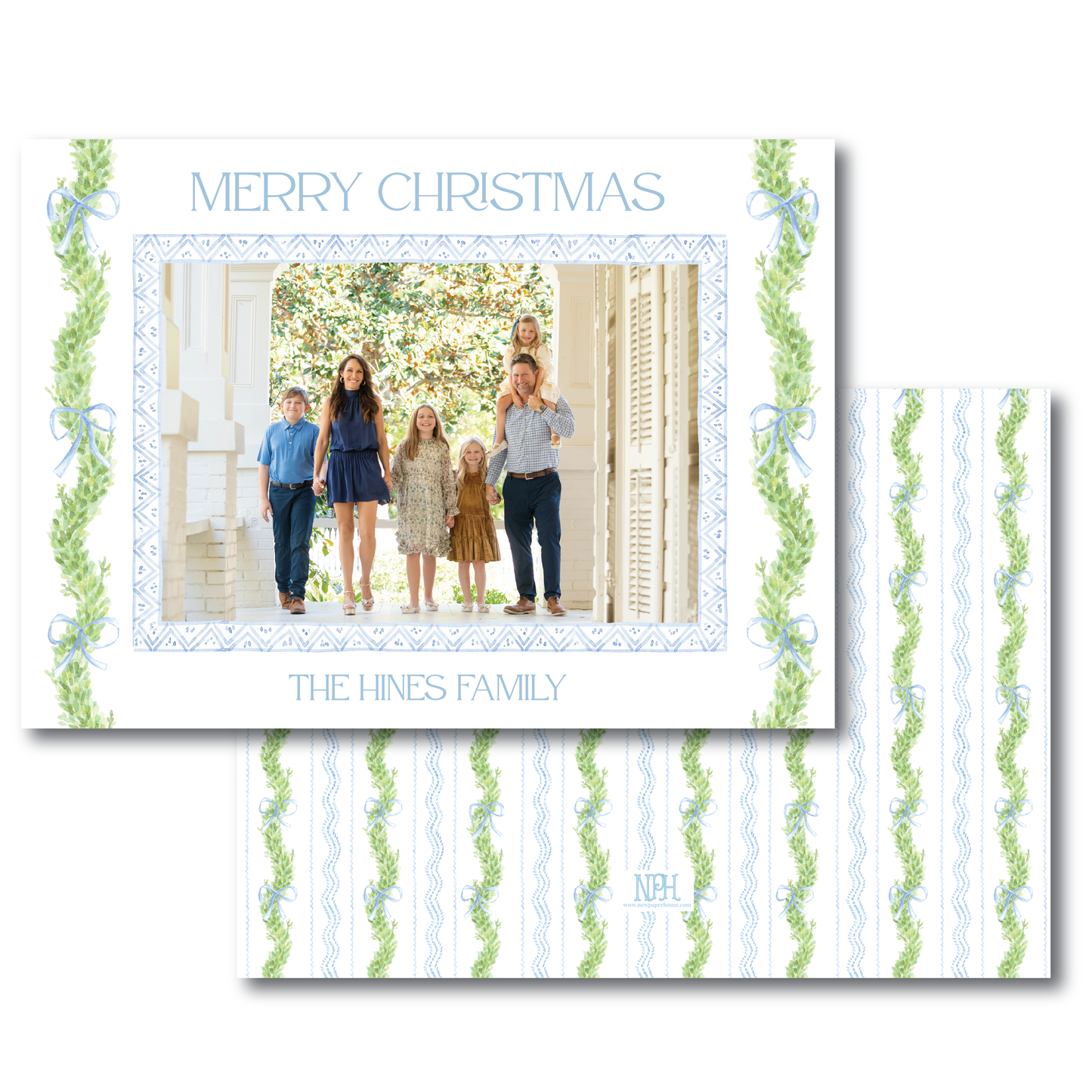 Copy of Blue Toile Holiday Card