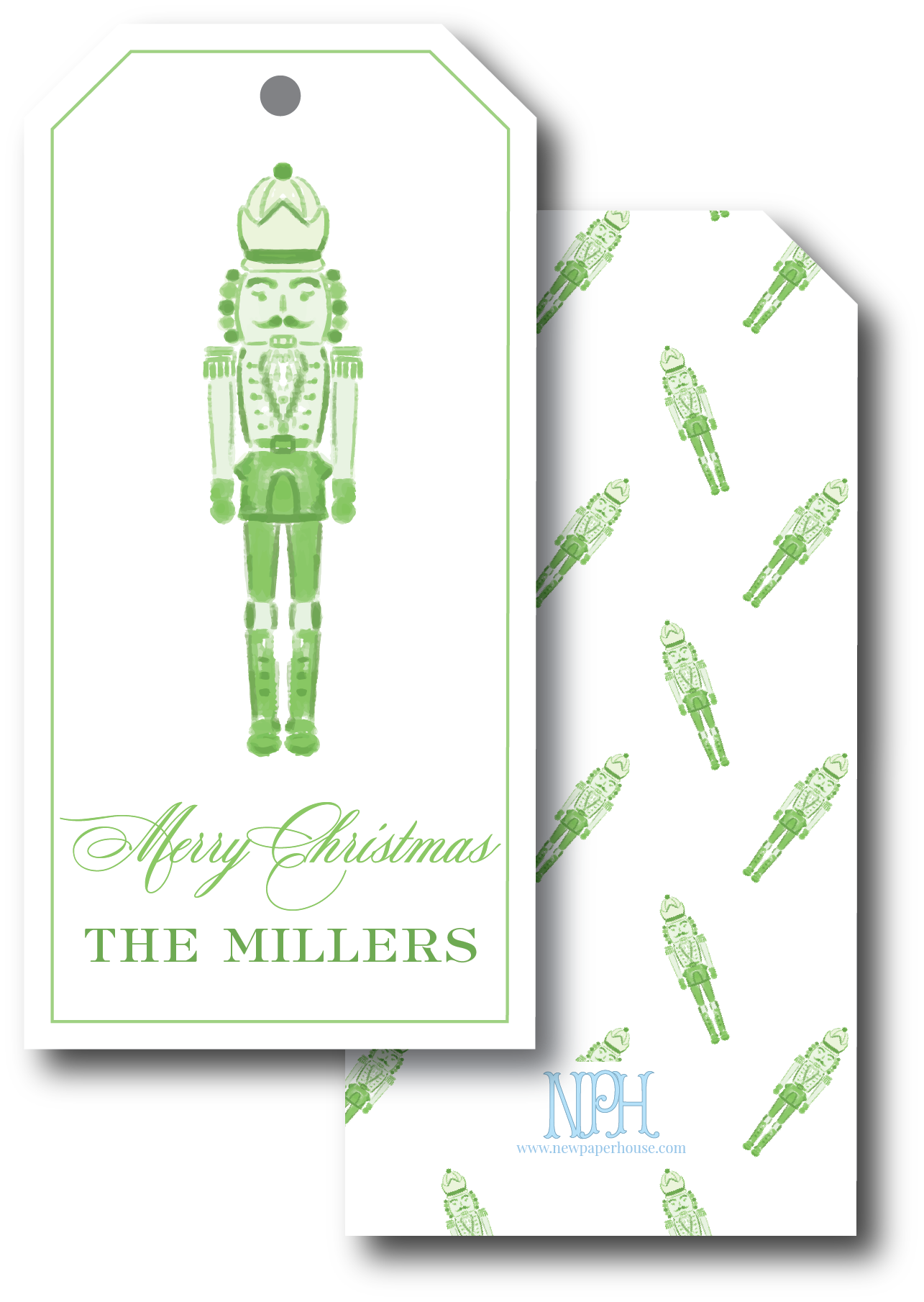 Green Nutcracker Holiday Gift Tag