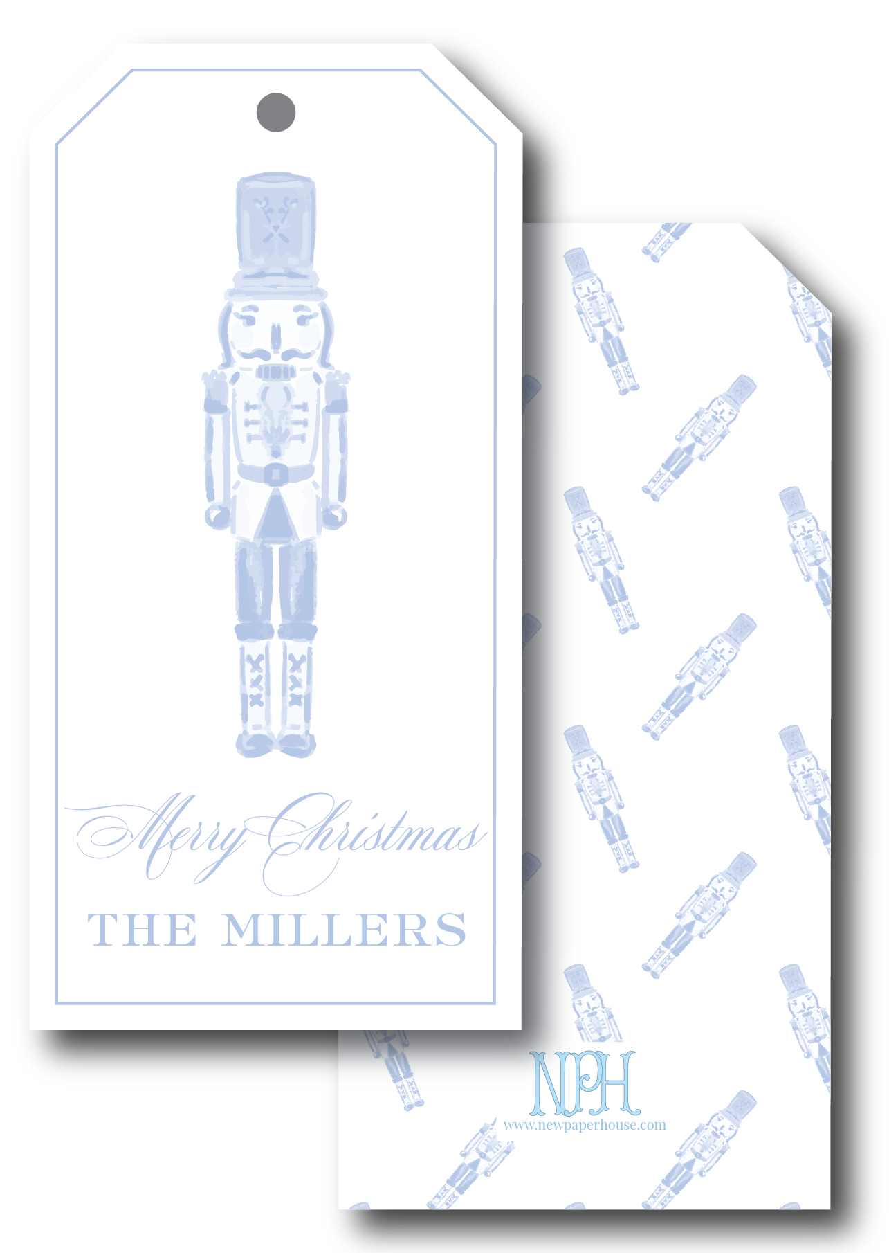 Blue Nutcracker Holiday Gift Tag