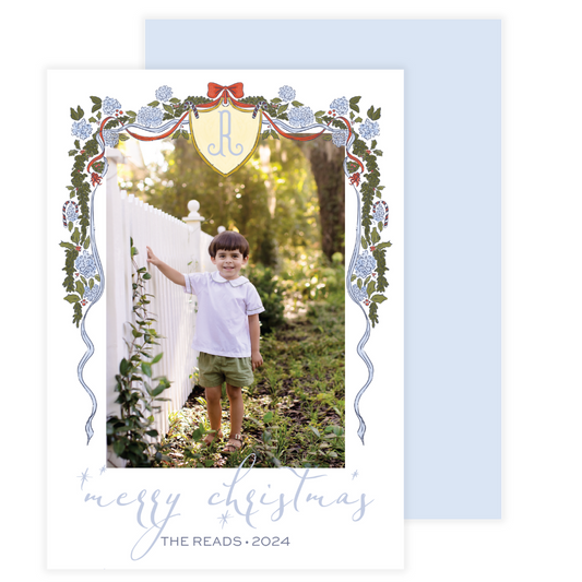 English Floral Garland Holiday Card