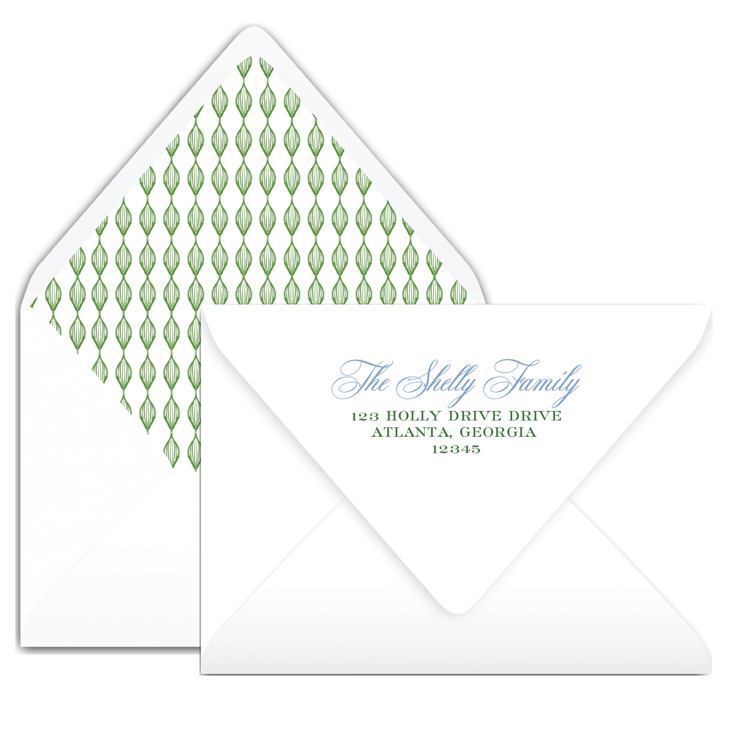 Blue & Green Nutcracker Crest Holiday Card