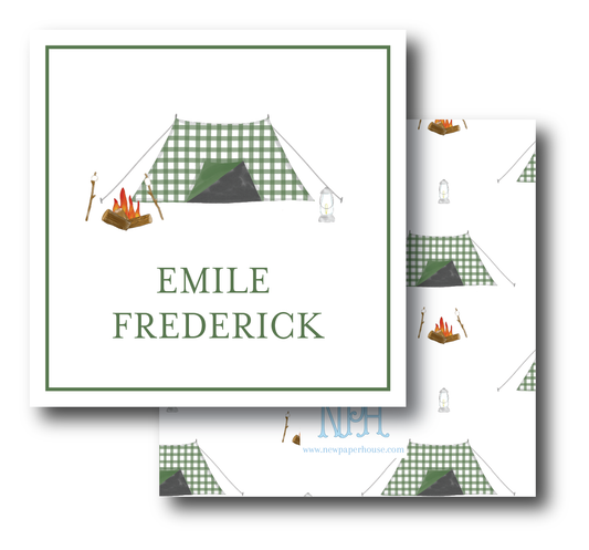 Tent Camping Enclosure Card