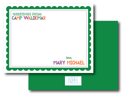 Scallop Frame Camp Stationery Set- Customize Colors