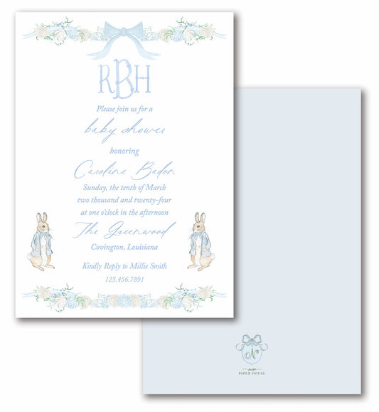 Rabbit Baby Shower Invitation