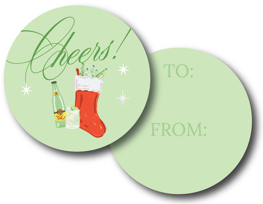 Topo Cheers Holidays Round Holiday Gift Tag