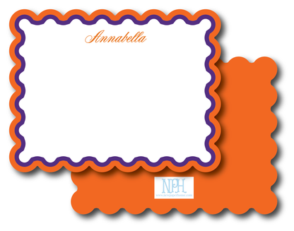 Clemson Tigers Collegiate Scallop Border Stationery Set