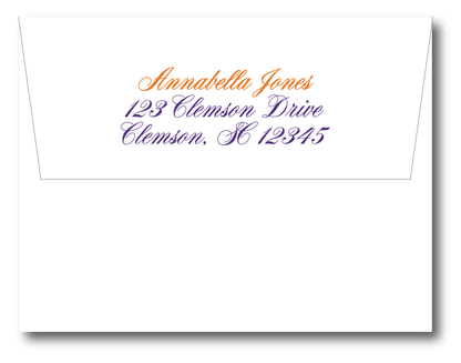 Clemson Tigers Collegiate Scallop Border Stationery Set