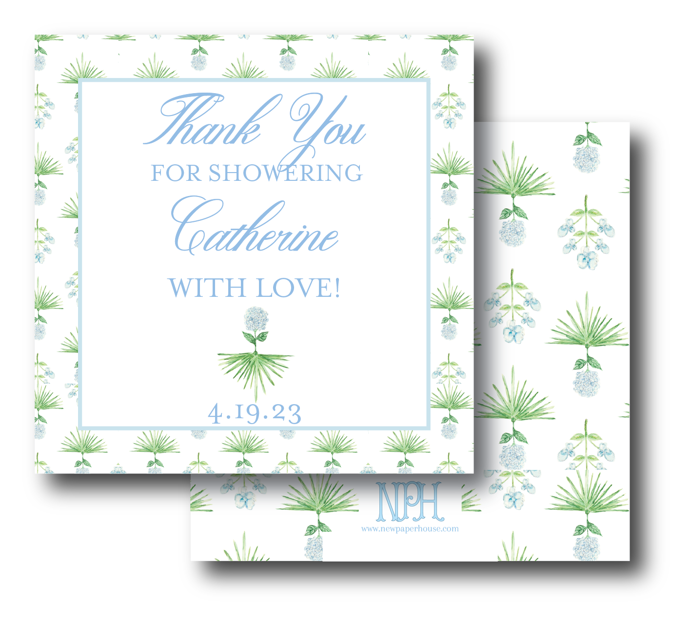 Coastal Elegance Shower Thank You/Favor Enclosure Card