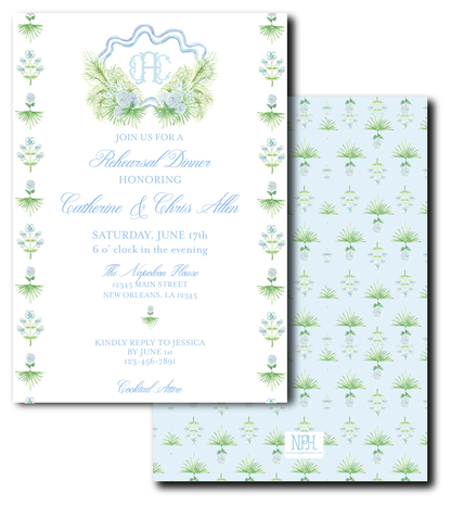 Coastal Elegance Rehearsal Dinner Invitation