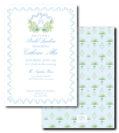 Coastal Elegance Bridal Luncheon Invitation