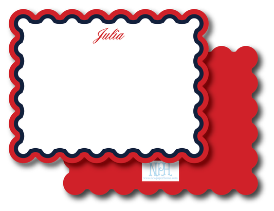 Ole Miss Scallop Border Stationery Set