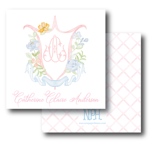 Floral Crest Enclosure Card