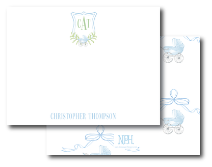 Blue Carriage Crest Stationery Set