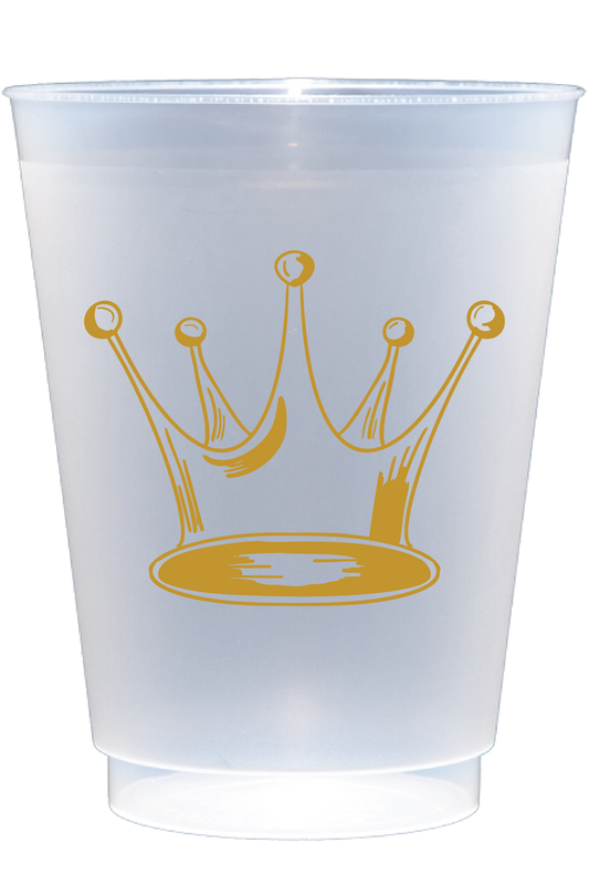 Metallic Gold Crown 16 oz Shatterproof Cups