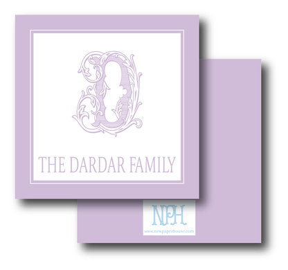 Vintage Initial Enclosure Card- Customize Color