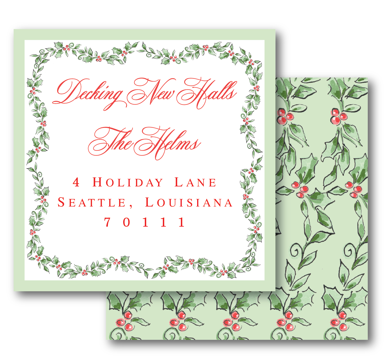 Decking New Halls Holiday Enclosure Card