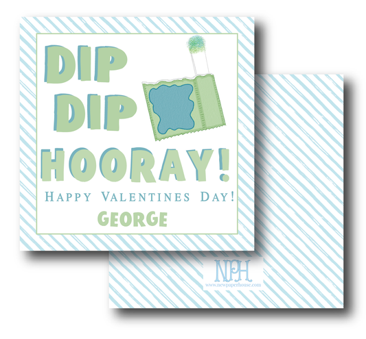 Dip Dip Hooray Green Valentine's Enclosure Card