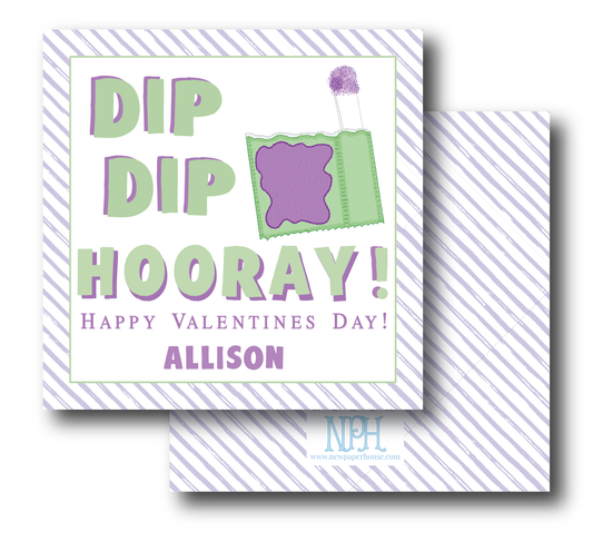 Dip Dip Hooray Purple Valentine's Enclosure Card