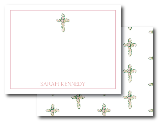 Floral Cross Stationery Set