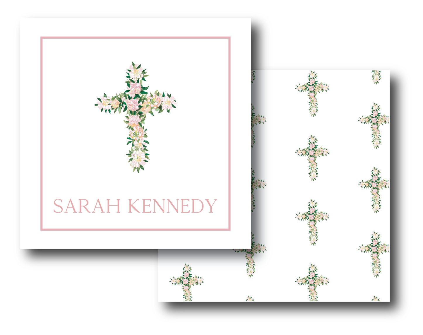 Floral Cross Enclosure Card