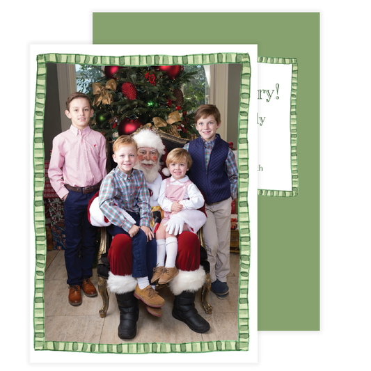 Green Stripes Frame Holiday Card