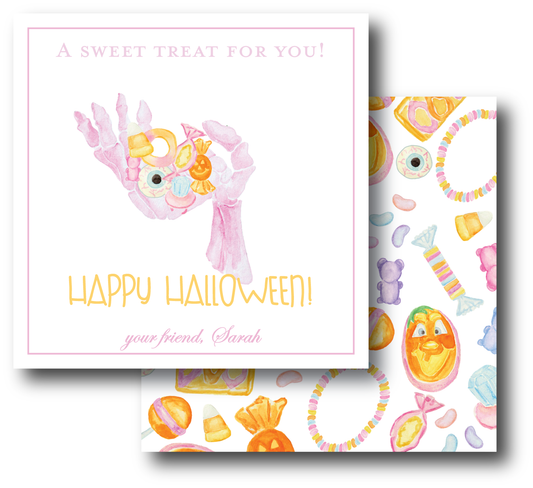 Pink Skeleton Hand Enclosure Card