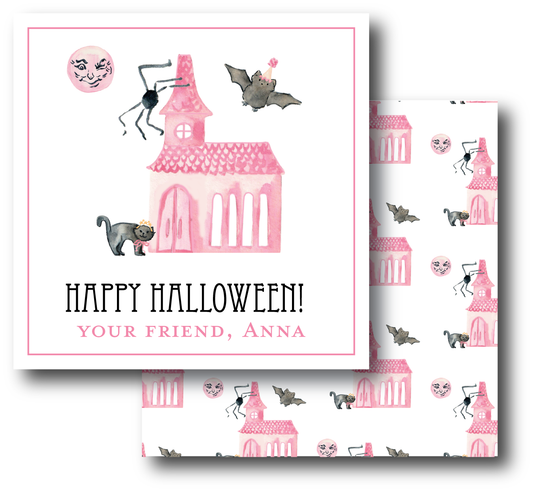 Haunted House Pink Enclosure Card
