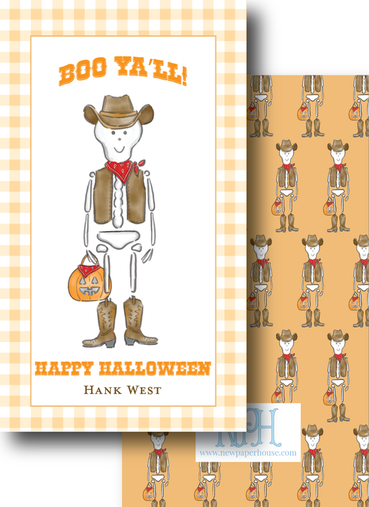 Cowboy Skeleton Brown Enclosure Card