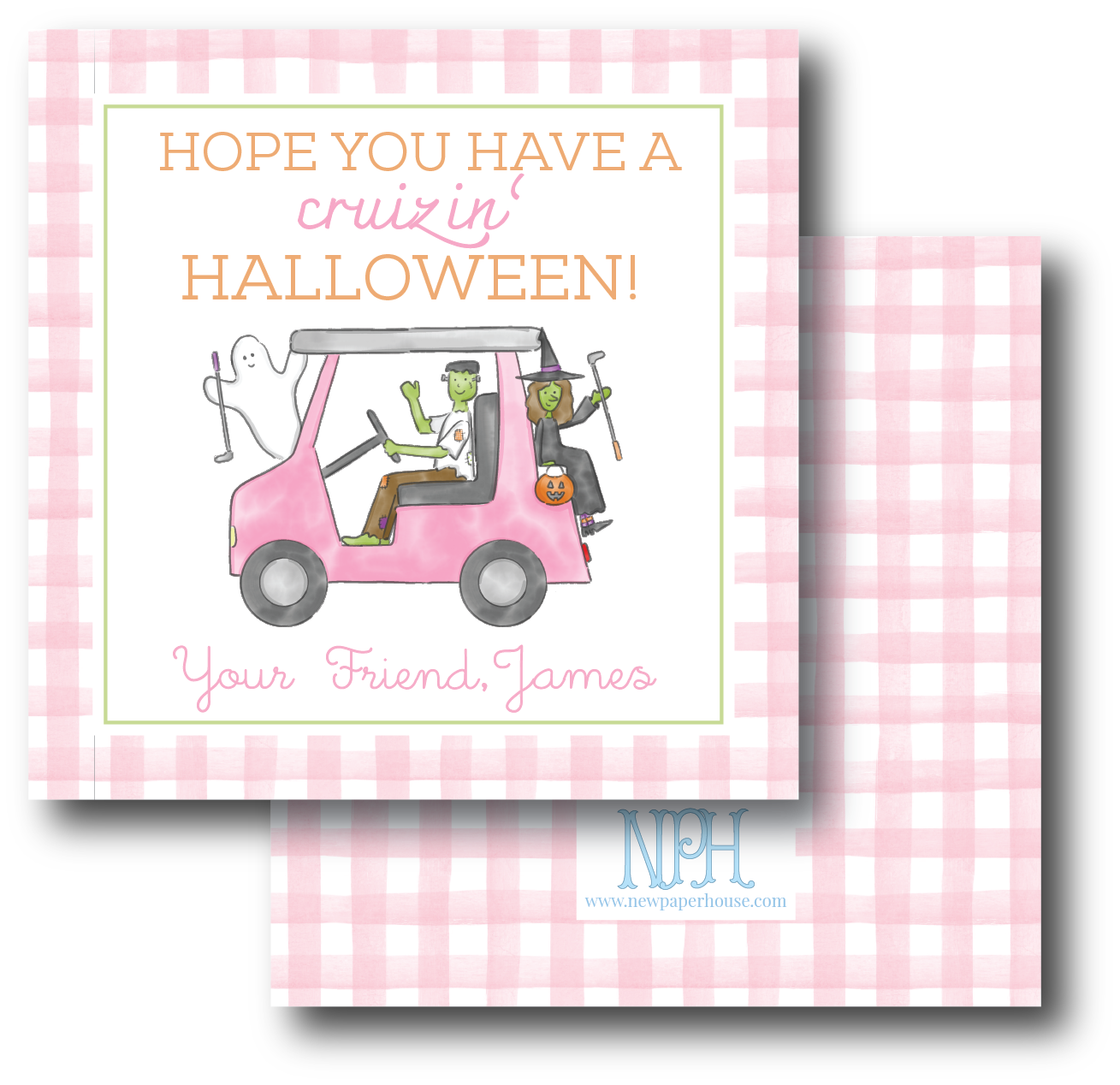 Cruisin' Halloween Pink Enclosure Card