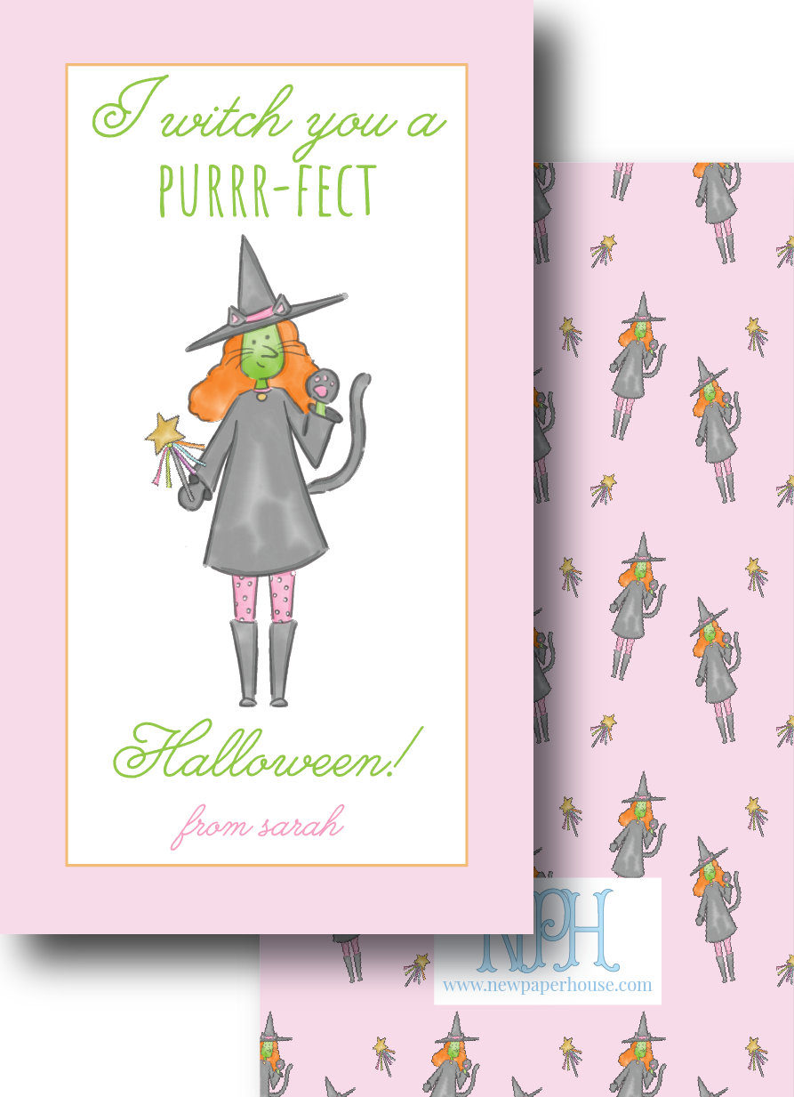 Pu-rrrfect Witch Halloween Enclosure Card