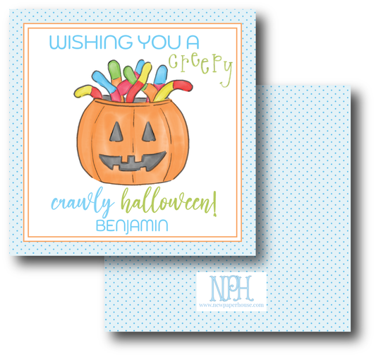 Creepy Crawly Sour Worms Halloween Enclosure Card