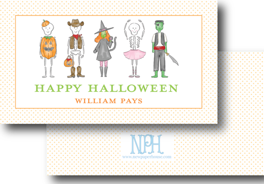 Halloween Costume Characters (Orange) Enclosure Card