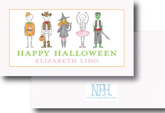 Halloween Costume Characters (Pink) Enclosure Card
