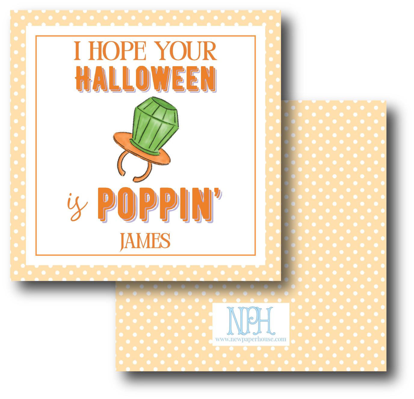 Poppin' Halloween (Orange) Enclosure Card